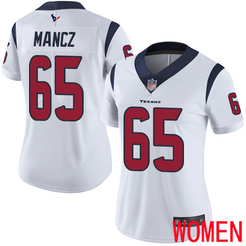 Houston Texans Limited White Women Greg Mancz Road Jersey NFL Football 65 Vapor Untouchable